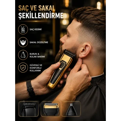 BUĞZ 3ü 1 Arada Şarjlı Kişisel Bakım ve Tıraş Makinesi