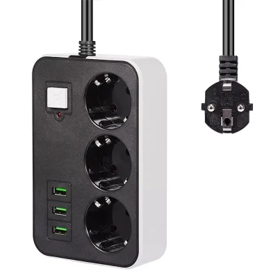 BUĞZ 3 Usb’li 3’lü 1.8 M Akım Korumalı Priz Bx40