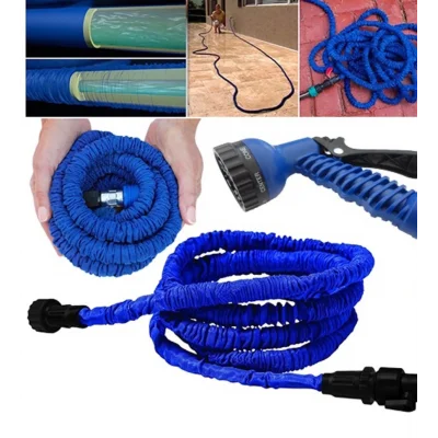 BUĞZ 30 Metre Uzayan Bahçe Sulama Araç Yıkama Hortumu 7 Kademeli Başlık