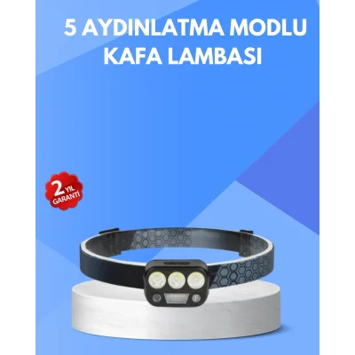 BUĞZ 300 Lümen Sensörlü LED Kafa Lambası USB Şarjlı SOS Modlu