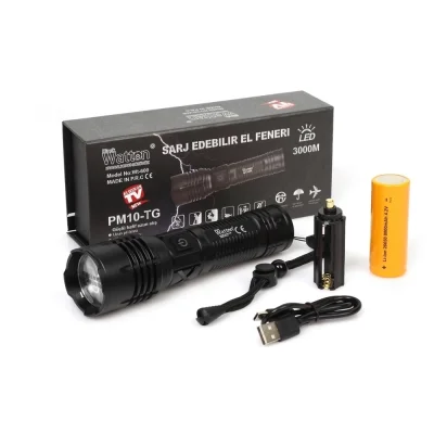 BUĞZ 3000 Lümen  Güçlü El Feneri  Wt-600