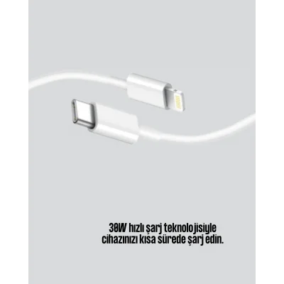 BUĞZ 30W Type-C Lightning Hızlı Şarj Kablosu 1.2m iPhone Uyumlu - BUĞZ