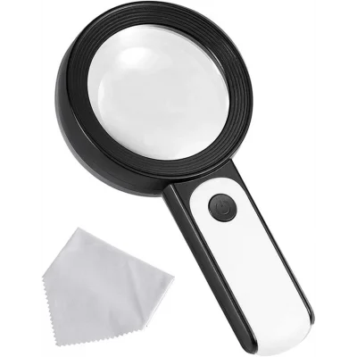 BUĞZ 30x 12ışıklı Büyüteç Taşınabilir Çıft Katmanlı Optik Cam Okuma Büyüteç 229018