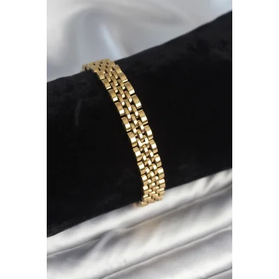 BUĞZ 316L Çelik 9 mm Kalınlıkta Gold Renkli Erkek Bileklik