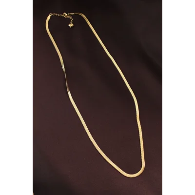 BUĞZ 316L Çelik Altın Renk 60 cm İtalyan Zincir Kolye - Lisinya