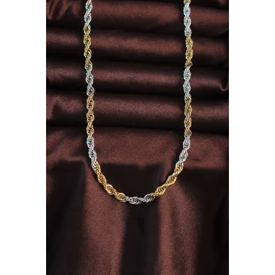 BUĞZ 316L Çelik Çift Renk Burgu Tasarımlı Kolye