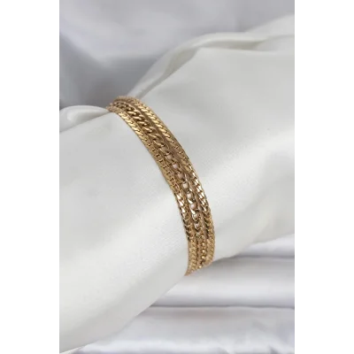 BUĞZ 316L Çelik Gold Renk 3lü Kadın Bileklik