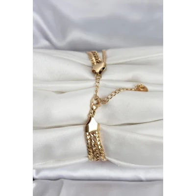 BUĞZ 316L Çelik Gold Renk 3lü Kadın Bileklik - BUĞZ