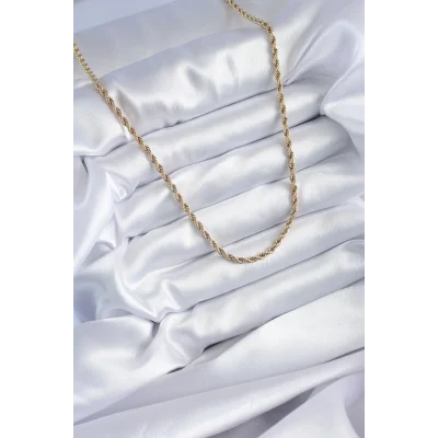 BUĞZ 316L Çelik Gold Renk 60 cm Burgu Model Kadın Kolye - BUĞZ