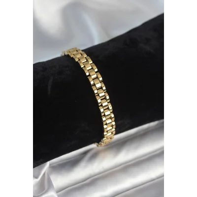 BUĞZ 316L Çelik Gold Renk 7 mm Kalınlık Erkek Bileklik