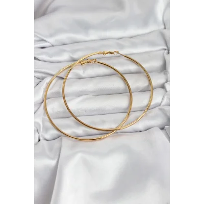 BUĞZ 316L Çelik Gold Renk 75 mm Halka Küpe