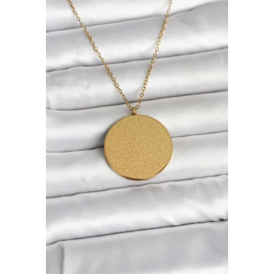 BUĞZ 316L Çelik Gold Renk Ayetel Kürsi ve Allah Yazılı Kolye
