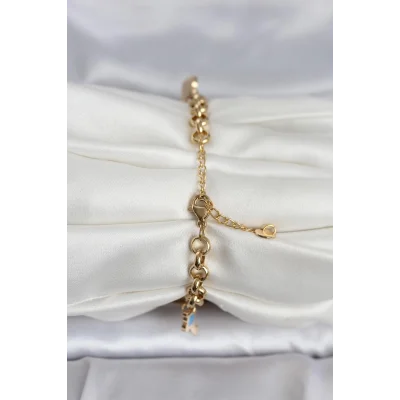 BUĞZ 316L Çelik Gold Renk Charmlı Kadın Bileklik - BUĞZ