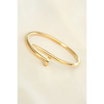 BUĞZ 316L Çelik Gold Renk Çivi Model Bileklik - BUĞZ