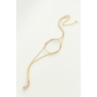 BUĞZ 316L Çelik Gold Renk Düğüm Model Bileklik - Lisinya