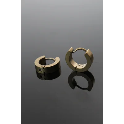 BUĞZ 316L Çelik Gold Renk Halka Model Çift Küpe