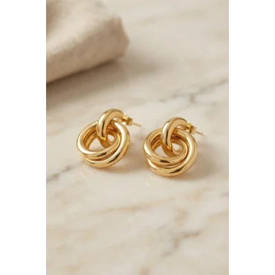 BUĞZ 316L Çelik Gold Renk Halka Model Küpe - BUĞZ