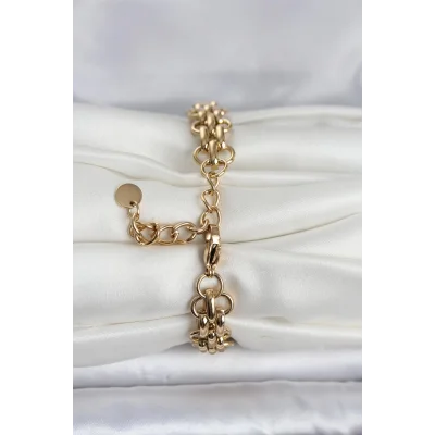 BUĞZ 316L Çelik Gold Renk Hasır Zincir Model Kadın Bileklik - BUĞZ