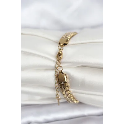 BUĞZ 316L Çelik Gold Renk Kadın Bileklik - Lisinya