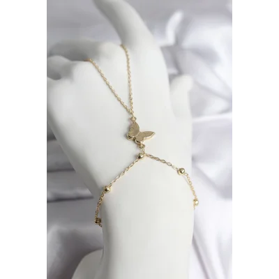 BUĞZ 316L Çelik Gold Renk Kelebek Model Kadın Şahmeran