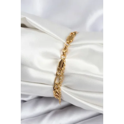 BUĞZ 316L Çelik Gold Renk Oval Yazı Yazmaya Uygun Kadın Bileklik - Lisinya