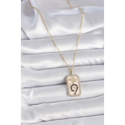 BUĞZ 316L Çelik Gold Renk Zincir Akrep Burcu Zirkon Taşlı Kadın Kolye - BUĞZ