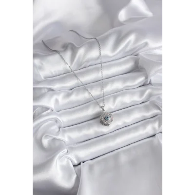 BUĞZ 316L Çelik Gold Renk Zirkon Taşlı Göz Model Kadın Kolye - Lisinya