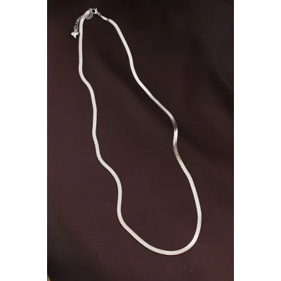 BUĞZ 316L Çelik Gümüş Renk 60 cm İtalyan Zincir Kolye - Lisinya