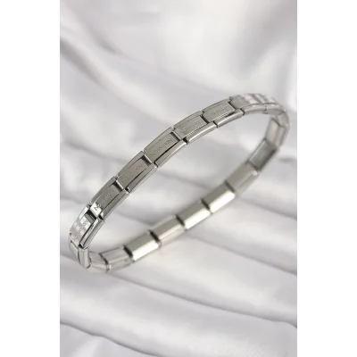 BUĞZ 316L Çelik Gümüş Renk İnce Yazılı Nomination Kadın Bileklik