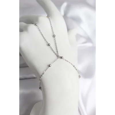 BUĞZ 316L Çelik Gümüş Renk Topçuk Zincir Model Kadın Şahmeran