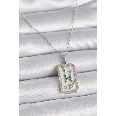 BUĞZ 316L Çelik Gümüş Renk Zincir Balık Burcu Zirkon Taşlı Kadın Kolye