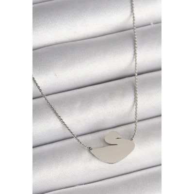 BUĞZ 316L Çelik Gümüş Renk Zincir Kuğu Model Kadın Kolye