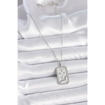 BUĞZ 316L Çelik Gümüş Renk Zincir Yay Burcu Zirkon Taşlı Kadın Kolye - Lisinya