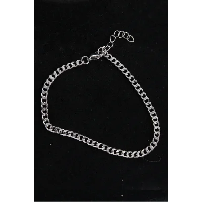 BUĞZ 316L Çelik İnce Klasik Model Gümüş Renk Erkek Bileklik