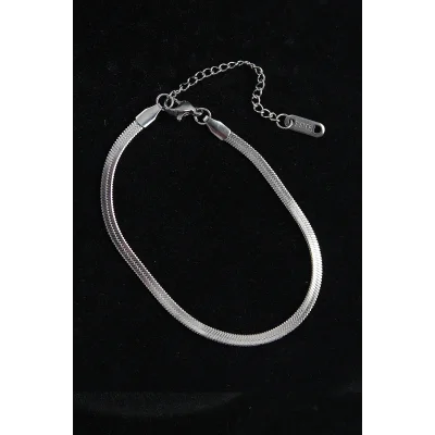 BUĞZ 316L Çelik İtalyan Model Gümüş Renk Erkek Bileklik