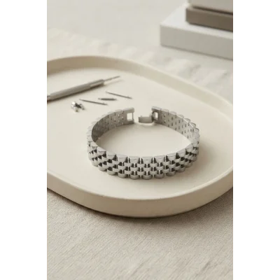 BUĞZ 316L Çelik Jubilee Kordon Model Gümüş Renk Erkek Bileklik