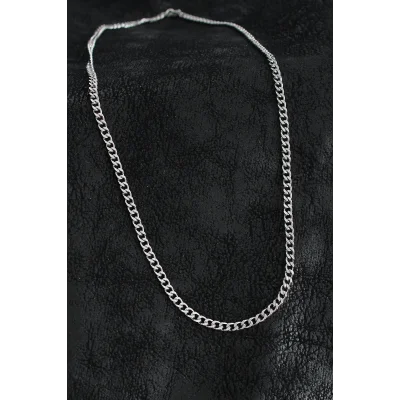BUĞZ 316L Çelik Klasik Zincir Model Gümüş Renk Erkek Kolye