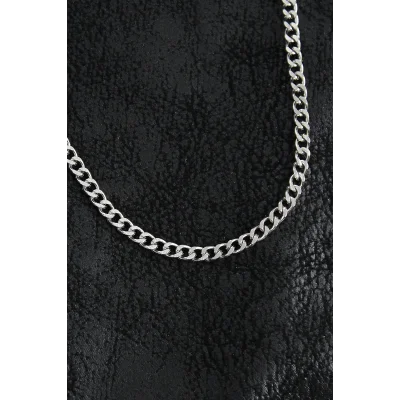 BUĞZ 316L Çelik Klasik Zincir Model Gümüş Renk Erkek Kolye - Lisinya