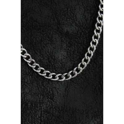 BUĞZ 316L Çelik Klasik Zincir Model Gümüş Renk Erkek Kolye - Lisinya