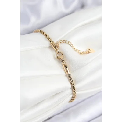 BUĞZ 316L Çelik Nazar Boncuğu Detaylı Yaşam Çiçeği Model Gold Renk Kadın Bileklik - Lisinya