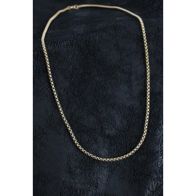 BUĞZ 316L Çelik Örme Zincir Model Gold Renk Erkek Kolye