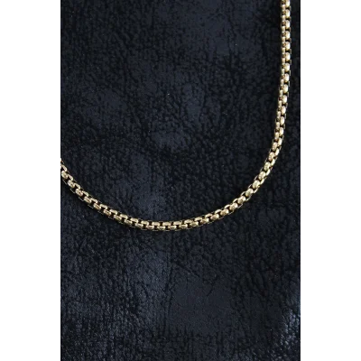 BUĞZ 316L Çelik Örme Zincir Model Gold Renk Erkek Kolye - Lisinya