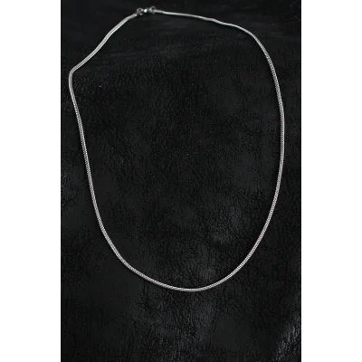 BUĞZ 316L Çelik Örme Zincir Model Gümüş Renk Erkek Kolye