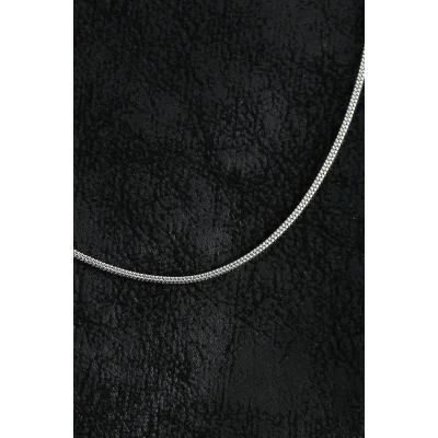 BUĞZ 316L Çelik Örme Zincir Model Gümüş Renk Erkek Kolye - Lisinya