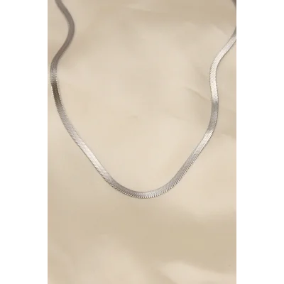 BUĞZ 316L Çelik Silver Renk 45 cm İtalyan Zincir Model Kadın Kolye - Lisinya