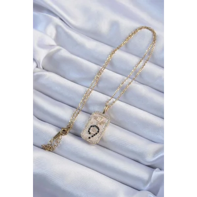 BUĞZ 316L Çelik Zincir Altın Renk Zirkon Taşlı Minimal Papatya Figürlü Tarot Kolye - Lisinya