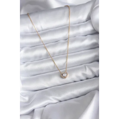 BUĞZ 316L Çelik Zincir Gold Renk Charm Kadın Kolye - Lisinya