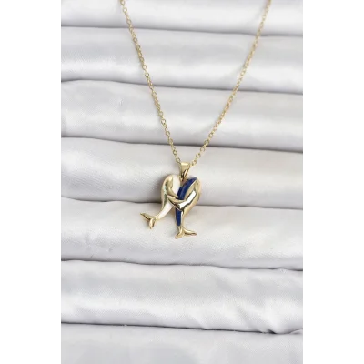 BUĞZ 316L Çelik Zincir Gold Renk Dolphin Model Kadın Kolye