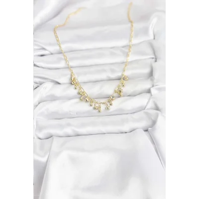 BUĞZ 316L Çelik Zincir Gold Renk Kadın Kolye - Lisinya