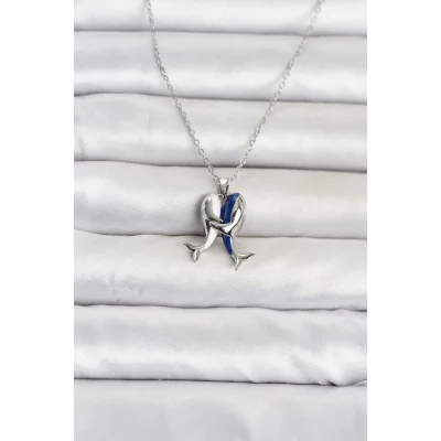 BUĞZ 316L Çelik Zincir Gümüş Renk Dolphin Model Kadın Kolye